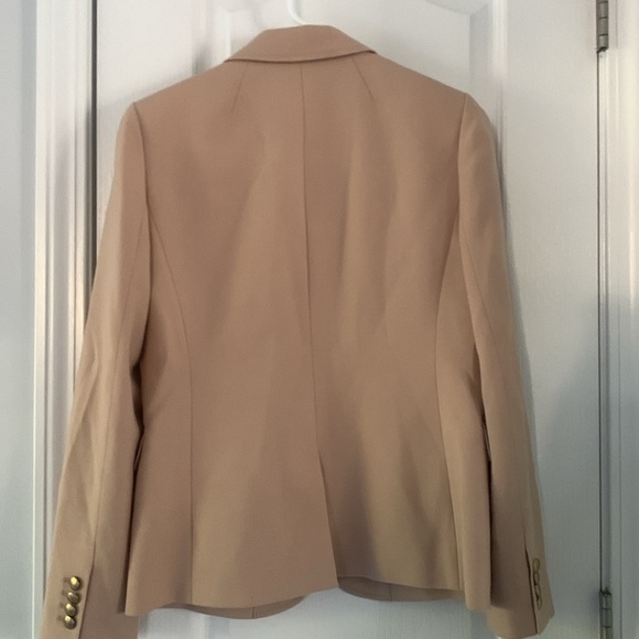 J. crew Dalton Tan Blazer size 6 classic elegant gold two buttons career wool - Picture 14 of 14